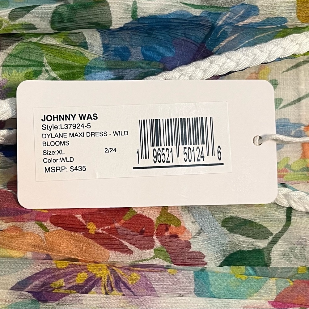 Jade By Johnny Was Dylane Silk Maxi Dress in Wild Blooms Floral (XL) - Picture 8 of 8